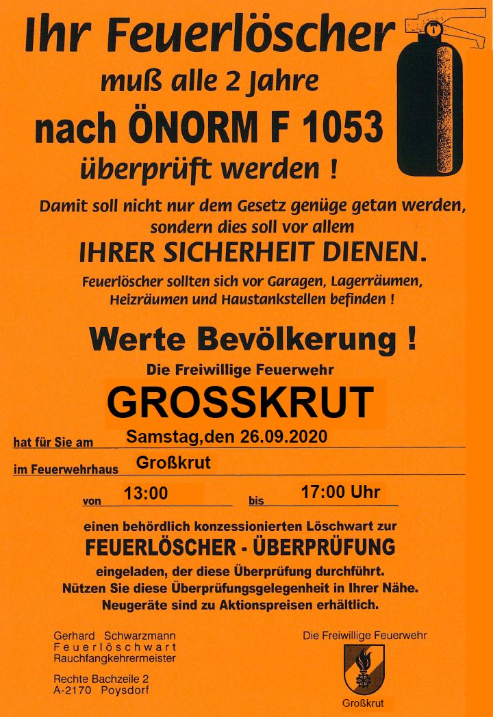Feuerlöscherüberprüfung 2020
