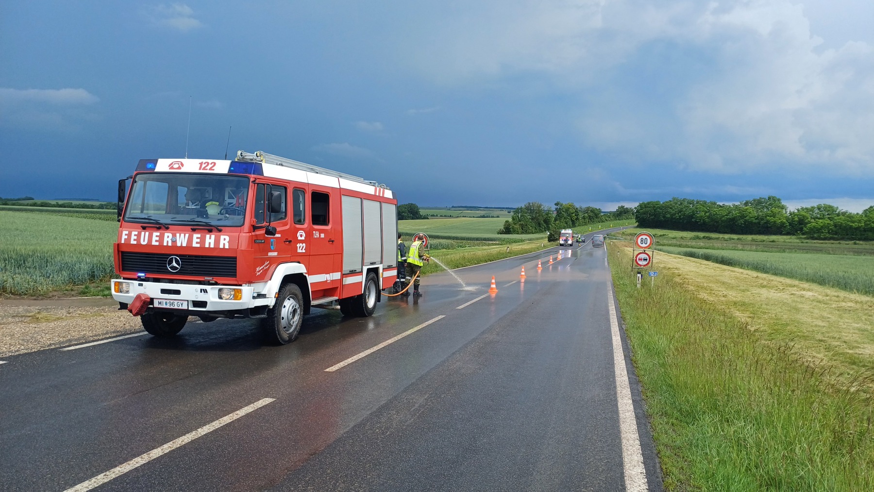 T1 – Unwettereinsatz, B47 Richtung Reintal